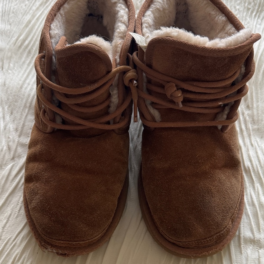 UGG Tan Suede Boots with Cream Fur Lining